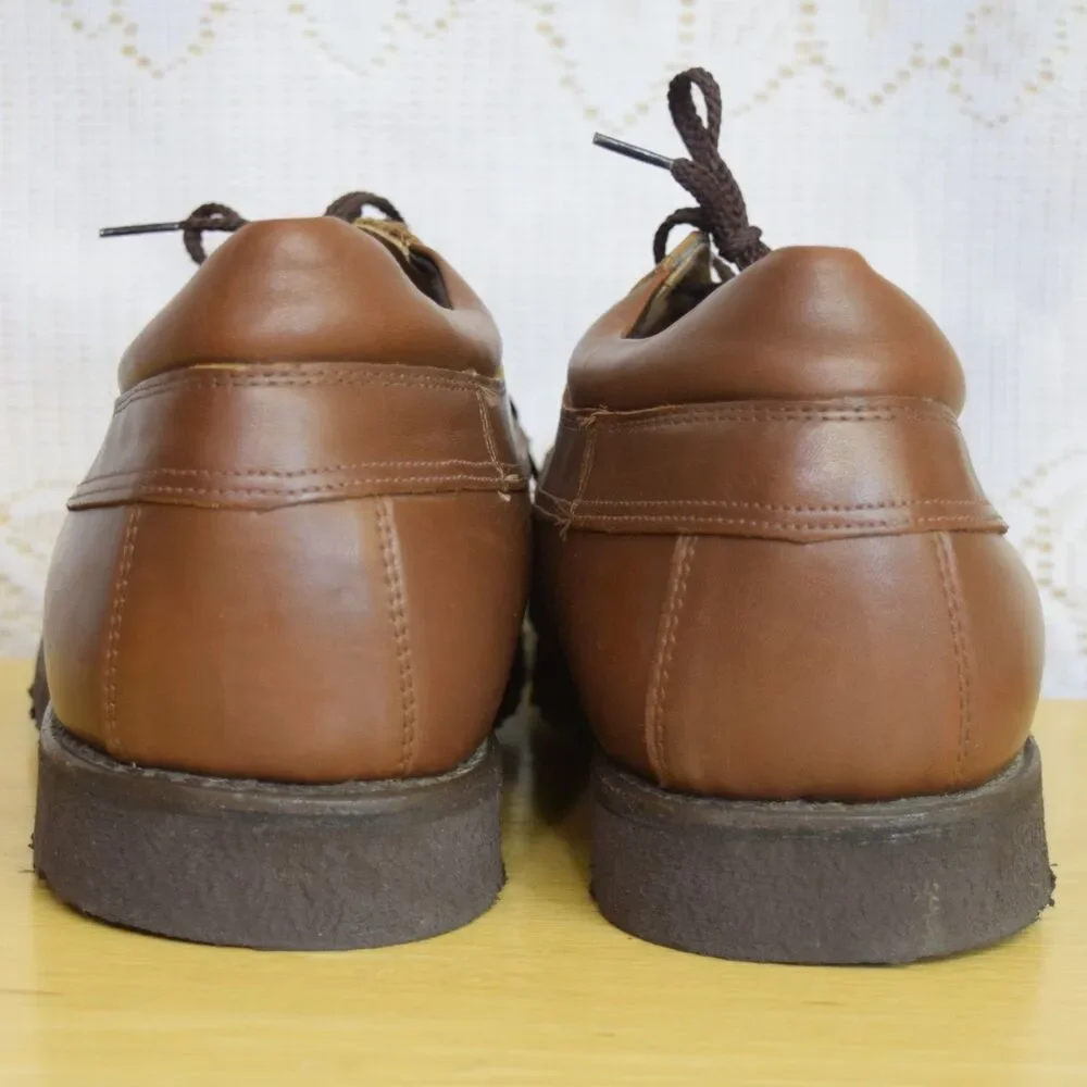 P.W. Minor Orthotic Mens Size 12 Lace Up Brown Leather Shoes Vibram Sole Comfort
